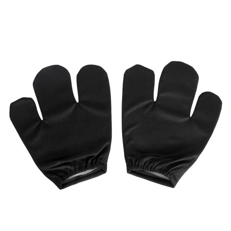 Jumbo Black Cartoon Costume Gloves 3-Finger Plush Mitts for Mascot Dress Up Pair