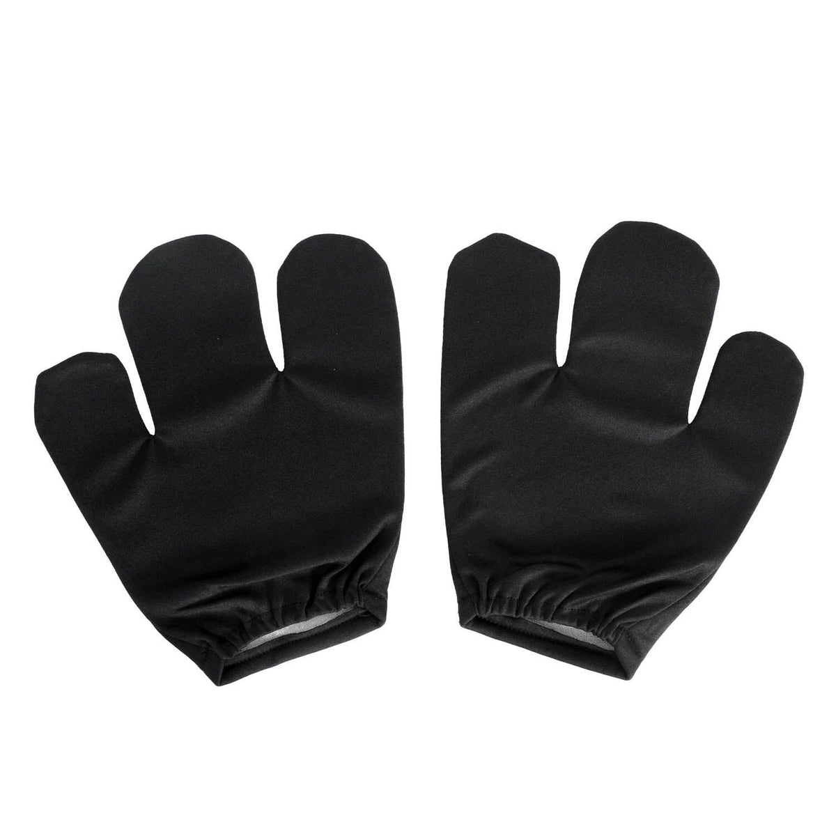 Jumbo 3-Finger Cartoon Costume Gloves - Black (Plush Mascot Dress Up Mitts Pair)