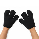 Jumbo Black Cartoon Costume Gloves 3-Finger Plush Mitts for Mascot Dress Up Pair