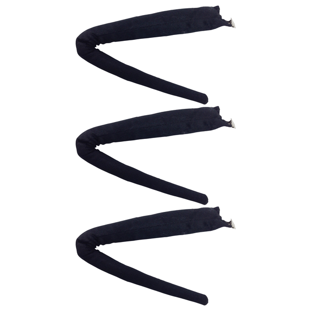 3x Black Clip-On Animal Tail Pack - Dog/Cat Costume Accessory (Halloween & Fancy Dress)