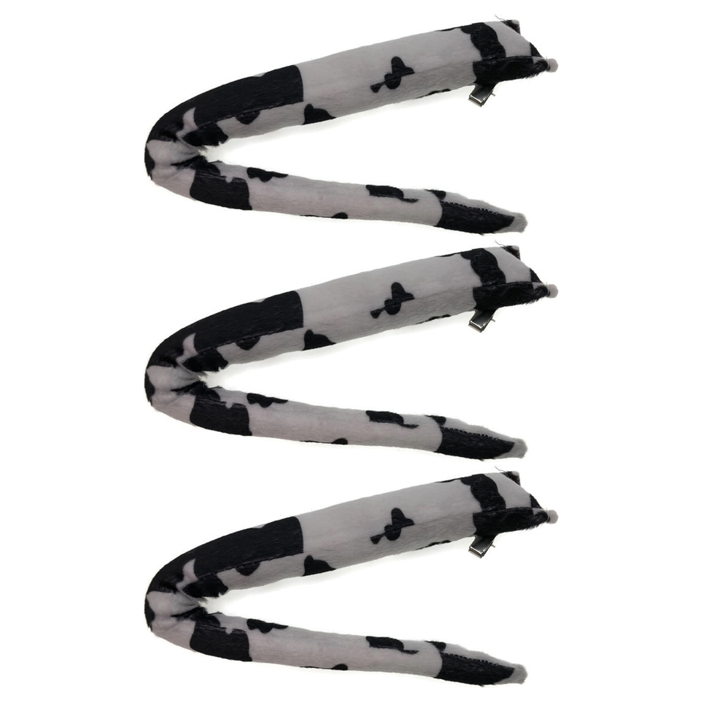 3x Cow Clip-On Animal Tail Pack - Costume Accessory (Halloween & Fancy Dress)