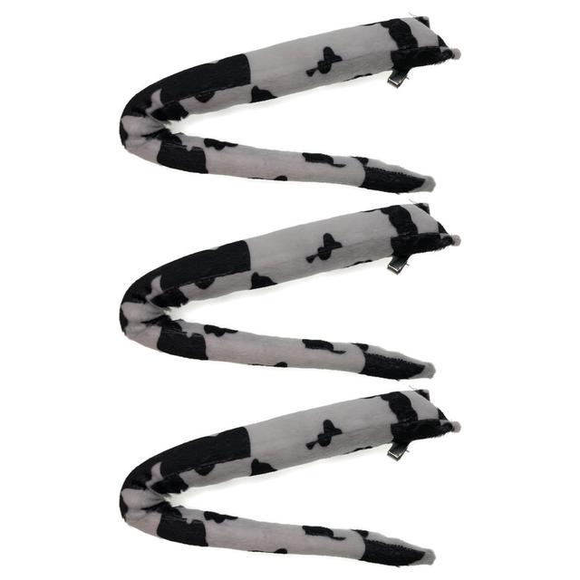 3x Cow Clip-On Animal Tail Pack - Costume Accessory (Halloween & Fancy Dress)