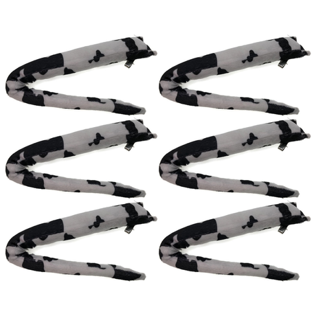 6x Cow Clip-On Animal Tail Bulk Pack - Costume Accessory (Halloween & Fancy Dress)