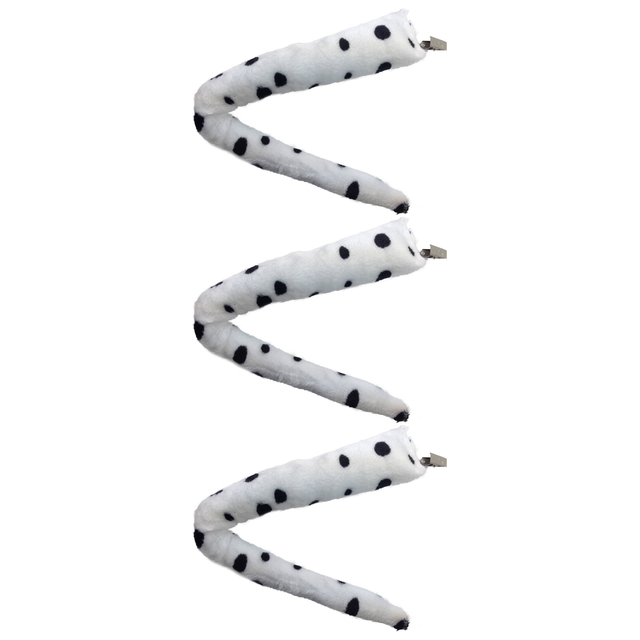 3x Dalmatian Clip-On Dog Tail Pack - Animal Costume Accessory (Halloween & Fancy Dress)