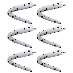 6x Dalmatian Clip-On Dog Tail Bulk Pack - Animal Costume Accessory (Halloween & Fancy Dress)