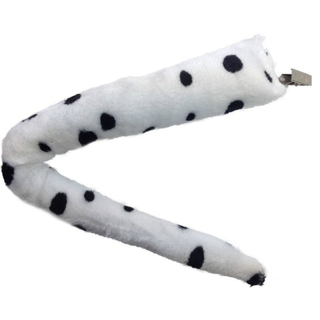 6x Dalmatian Clip-On Dog Tail Bulk Pack - Animal Costume Accessory (Halloween & Fancy Dress)