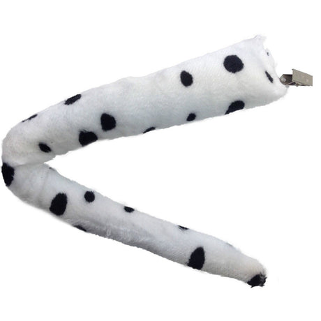 6x Dalmatian Clip-On Dog Tail Bulk Pack - Animal Costume Accessory (Halloween & Fancy Dress)