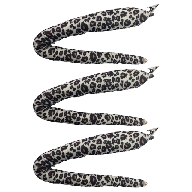 3x Leopard Clip-On Animal Tail Pack - Tiger/Cat Costume Accessory (Halloween & Fancy Dress)