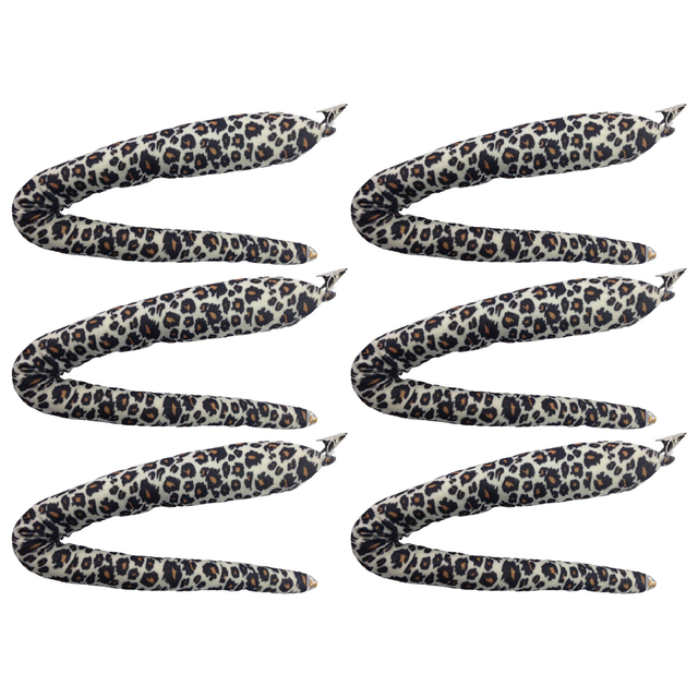 6x Leopard Clip-On Animal Tail Bulk Pack - Tiger/Cat Costume Accessory (Halloween & Fancy Dress)