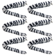 6x Zebra/Horse Clip-On Animal Tail Bulk Pack - Costume Accessory (Halloween & Fancy Dress)
