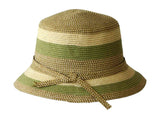 Jacaru 1751 Striped Short Brim Summer Hat - Adjustable (One Size Vegan Friendly)