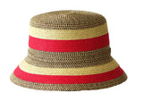 Jacaru 1751 Striped Short Brim Summer Hat - Adjustable (One Size Vegan Friendly)