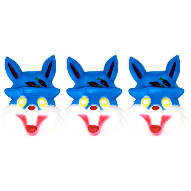 3x Rabbit Face Mask Pack - Animal Head Costume/Halloween Party