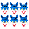 6x Rabbit Face Mask Bulk Pack - Animal Head Costume/Halloween Party