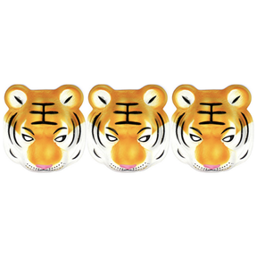 3x Tiger Face Mask Pack - Animal Head Costume/Halloween Party
