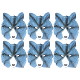 6x Wolf Face Mask Bulk Pack - Animal Head Costume/Halloween Party