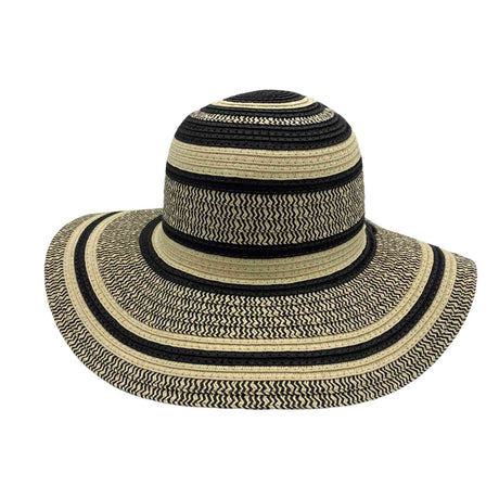 Jacaru 1761 Round Circles Paper Straw Hat - 10.5cm Wide Brim (One Size Vegan Friendly)