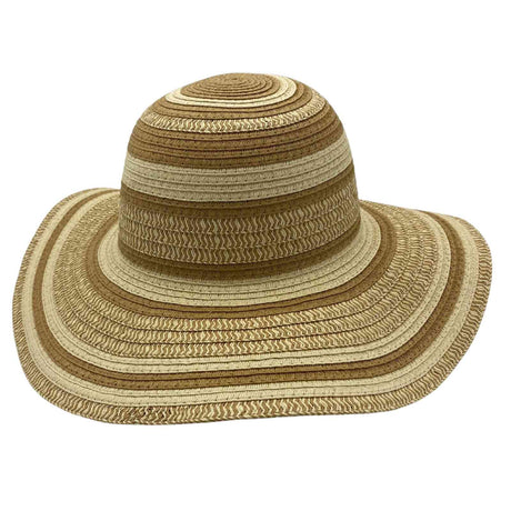 Jacaru 1761 Round Circles Paper Straw Hat - 10.5cm Wide Brim (One Size Vegan Friendly)