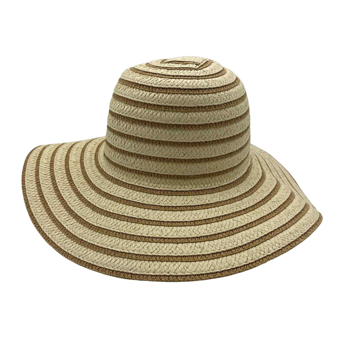 Jacaru 1762 Thin Circles Paper Straw Hat - 10cm Wide Brim (One Size Vegan Friendly)