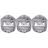 3x Silver Police Badge Pack - Plastic Cop/Officer Costume Accessory (Fancy Dress)