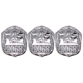3x Silver Police Badge Pack - Plastic Cop/Officer Costume Accessory (Fancy Dress)