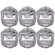 6x Silver Police Badge Bulk Pack - Plastic Cop/Officer Costume Accessory (Fancy Dress)