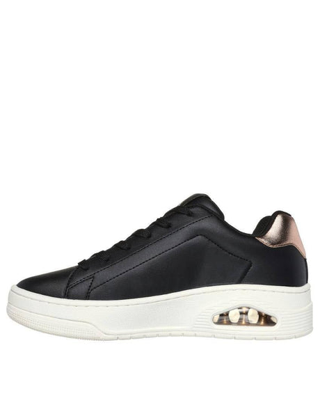 Skechers Womens Uno Court Courted Air Lace Up Sneakers - Black (Casual Shoes)