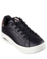 Skechers Womens Lace Up Uno Court Courted Air Sneakers Shoes in Black - US 9.5