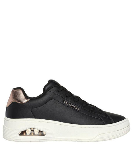 Skechers Womens Uno Court Courted Air Lace Up Sneakers - Black (Casual Shoes)