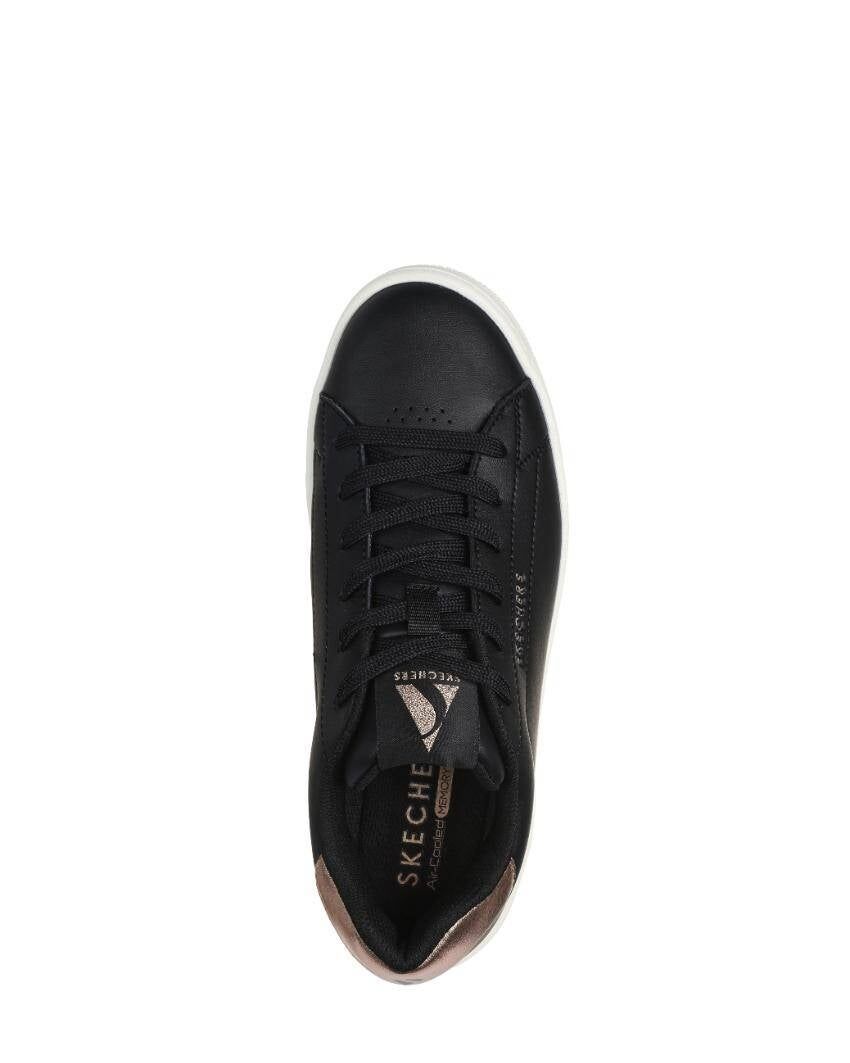 Skechers Womens Uno Court Courted Air Lace Up Sneakers - Black (Casual Shoes)