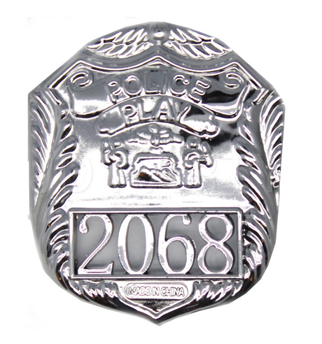 6x Silver Police Badge Bulk Pack - Plastic Cop/Officer Costume Accessory (Fancy Dress)