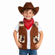 Boys Cowboy Vest and Bandana Party Costume Set - Brown (4-6 Years Old)