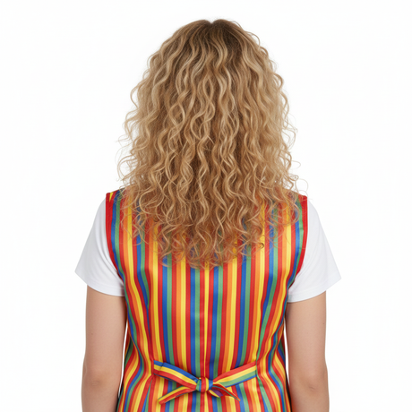 RAINBOW VEST & BOW TIE Set Kit Costume Jacket Yellow Fancy Dress Clown Party