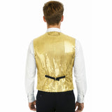 Mens Premium Gold Sequin Vest - Disco Sparkle 70s Dance Costume (Fancy Dress)