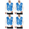 4x Mens Premium Light Blue Sequin Vest Bulk Pack - Disco Sparkle 70s Dance Costume (Fancy Dress)