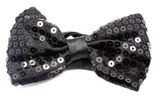 Black Glitter Sequin Small Bow Tie - Shiny Fancy Dress Costume Party