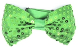 Green Glitter Sequin Small Bow Tie - Shiny Fancy Dress Costume Party