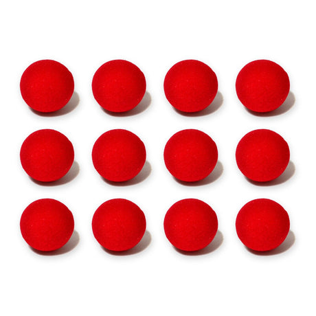 12x Red Soft Sponge Clown Noses Bulk Pack - Circus & Halloween (Costume Accessory)
