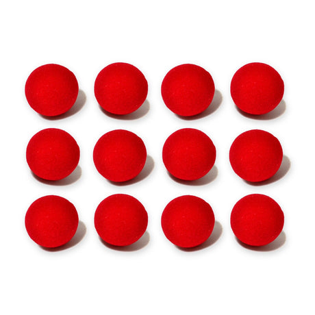 12x Red Soft Sponge Clown Noses Bulk Pack - Circus & Halloween (Costume Accessory)