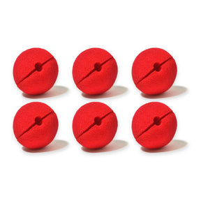 6x Red Soft Sponge Clown Nose - Circus/Halloween (Costume Accessory)
