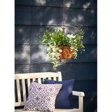 2pc Wire Metal Rust 38/51cm Heart Planter w/ Hook/Chain Outdoor Garden Decor Set