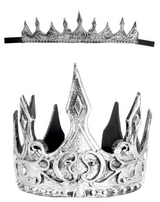 Bendable Deluxe Crown King Party Costume Medieval Prop in Silver