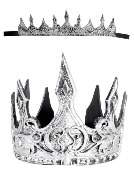 Silver Bendable Deluxe King Crown - Medieval Prop Costume (Halloween & Fancy Dress)