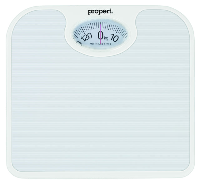 Propert 130kg Mechanical Bathroom Scales Weight Checker Kilo Stone - White