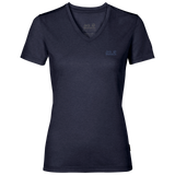 Jack Wolfskin Womens Crosstrail Short Sleeve Top T Shirt Base Layer Warm - Midnight Blue - XS