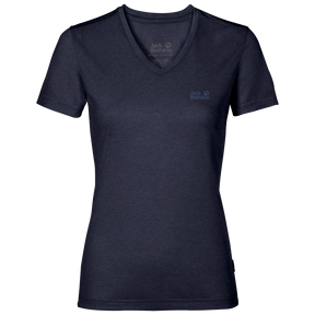 Jack Wolfskin Womens Crosstrail Short Sleeve Top T Shirt Base Layer Warm - Midnight Blue - XS