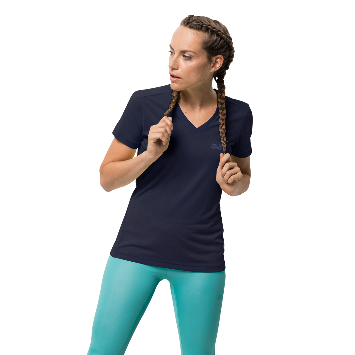 Jack Wolfskin Womens Crosstrail T-Shirt - Short Sleeve Base Layer Top - Midnight Blue