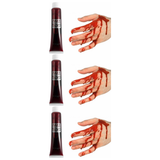 3x Fake Blood Gel Pack - Zombie/Vampire Halloween Make Up (Horror Accessory)
