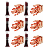 6x Fake Blood Gel Bulk Pack - Zombie/Vampire Halloween Make Up (Horror Accessory)