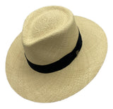 Jacaru 1802 Australian Toquilla Straw Panama Hat - Black Grosgrain Ribbon & UPF 30 (Handwoven in Ecuador) - Natural